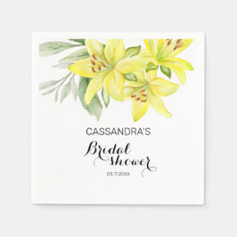 Elegantes Spring Yellow Lily Floral Brautparty Serviette