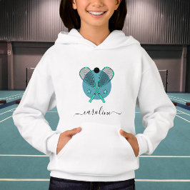 Elegantes Squash Rackets & Girls Name Sport Design Hoodie