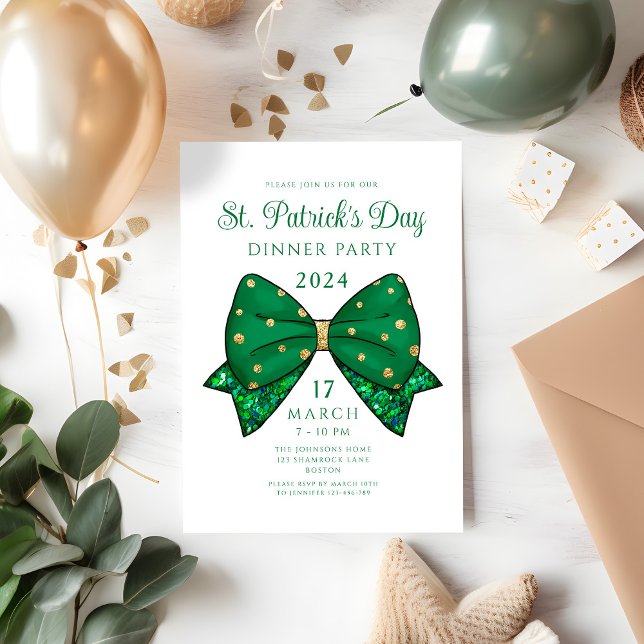 Elegantes St. Patrick's Day Dinner Party Einladung (Elegant St. Patrick's Day Dinner Party Invitation)