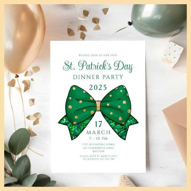 Elegantes St. Patrick's Day Dinner Party Einladung (Elegant St. Patrick's Day Dinner Party Invitation)
