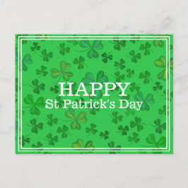 Elegantes St Patrick's Day Kleeblatt Pattern - Gre Postkarte