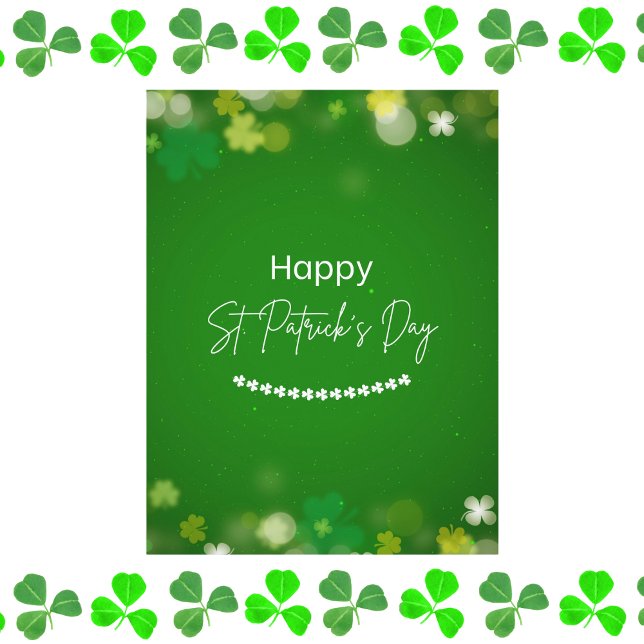 Elegantes St. Patrick's Day Kleeblatt Postkarte (Von Creator hochgeladen)