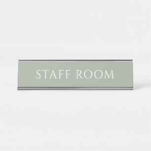 Elegantes Staffelzimmer-Namensschild in Salbeigrün Schreibtischnamensplakette