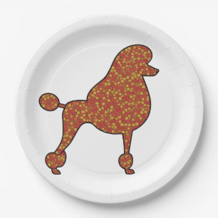 Elegantes Standard Poodle Silhouette Party Pappteller