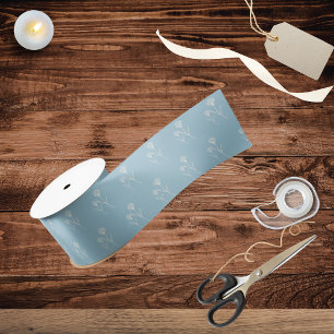 Elegantes Staubblau Einfache Blume Satinband