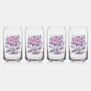 Elegantes Staubrosen-Blumenmuster-Design Dosenglas