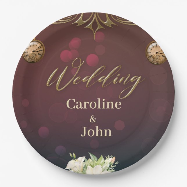 Elegantes Steampunkdesign, Pappteller (Vorderseite)