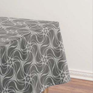 Elegantes Sternmuster Klasse Mod Cool Silver Gray Tischdecke
