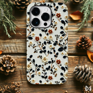 Elegantes Stickerei-Botanik-Blumenmuster Case-Mate iPhone 14 Pro Hülle