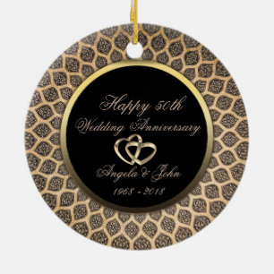 Elegantes stilvolles 50. Hochzeitsjubiläum Keramik Ornament