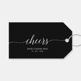 Elegantes stilvolles Black Lettering Cheers Event  Geschenkanhänger