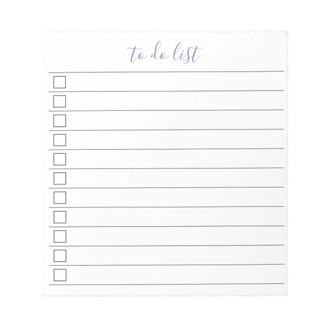 Elegantes stilvolles Chic To-Do-List-Handschriftze Notizblock (Vorderseite)