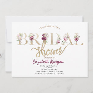 Elegantes stilvolles florales Brautparty Einladung