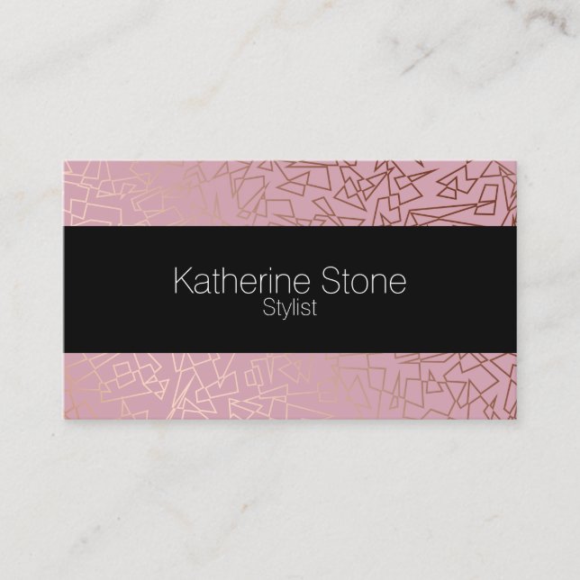 Elegantes, stilvolles geometrisches Motiv der Rose Visitenkarte (Vorderseite)