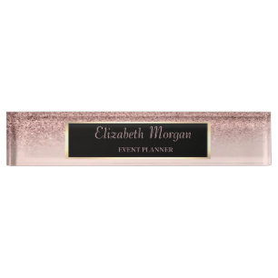 Elegantes stilvolles Glitter-Bokeh-Ombre mit Rahme Namensplakette