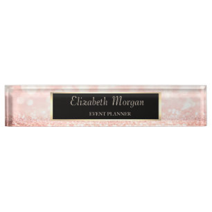 Elegantes stilvolles Glitter-Bokeh, Rahmen Namensplakette