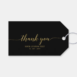 Elegantes stilvolles goldenes Partygeschenk Danke Geschenkanhänger