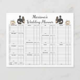 elegantes, stilvolles Hochzeitsplanerblatt