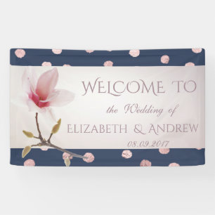 Elegantes stilvolles Konfetti, Magnolie Hochzeitsb Banner