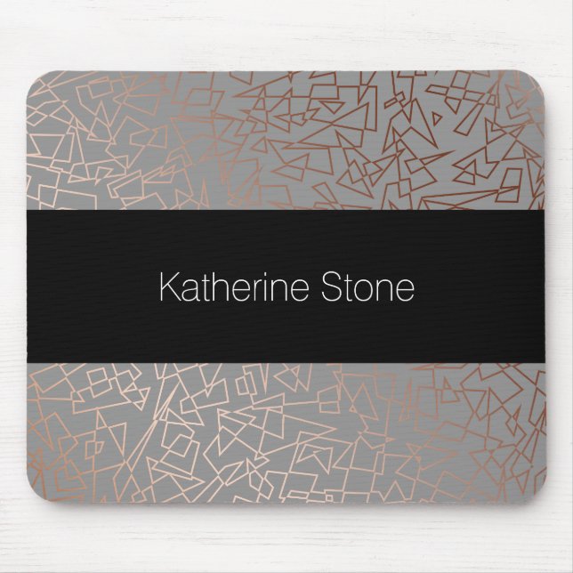 Elegantes stilvolles Rosengoldgeometrisches Mousepad (Vorne)