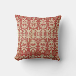 Elegantes, stilvolles rotes Damast-inspiriertes Mu Kissen