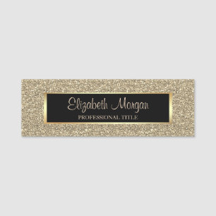 Elegantes stilvolles trendiges Gold Glitter, Rahme Namensschild