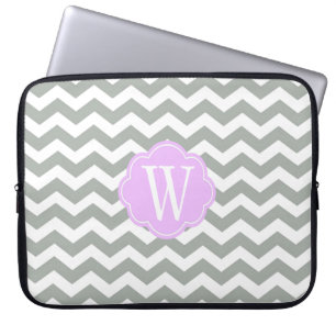 Elegantes, stilvolles und klassisches graues Chevr Laptopschutzhülle