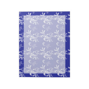 elegantes, stilvolles und klassisches weißes Damas Notizblock