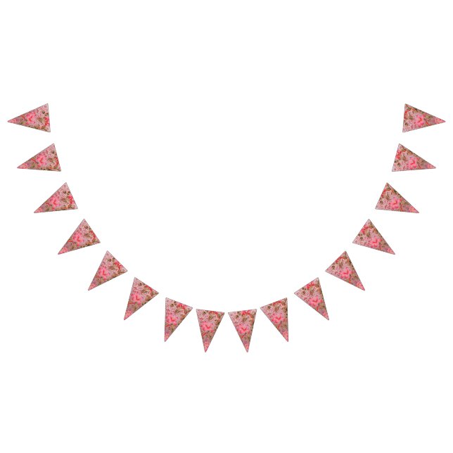 Elegantes Stoffdesign mit aufwändigen Blumenmotive Wimpelkette (Alle)