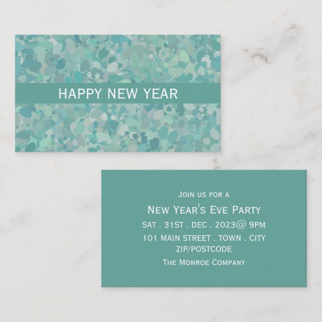Elegantes Stone Dot New Year's Eve Party Ticket (Vorne/Hinten)