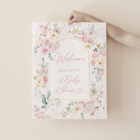 Elegantes Stork Blush Pink Floral Baby Girl Willko
