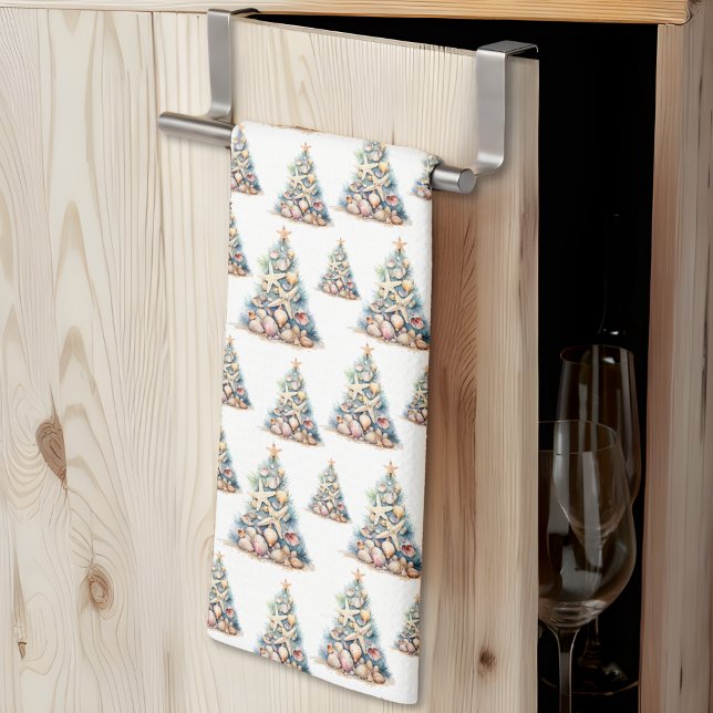 Elegantes Strandweihnachten Geschirrtuch (Elegant Beach Christmas kitchen towel )
