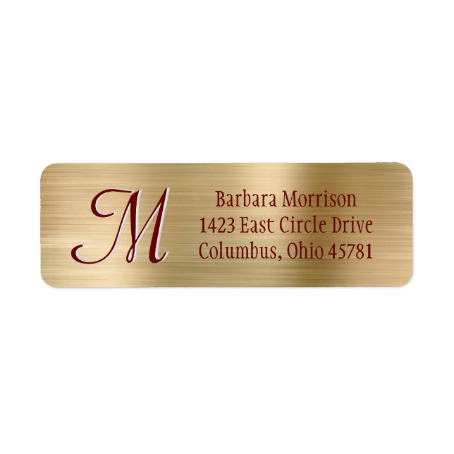 Elegantes, stylisches Gold Red Custom Monogram Lab (Vorne)