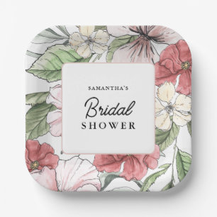 Elegantes Summer Blume Brautparty Pappteller