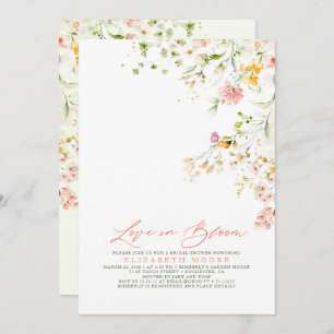 Elegantes Summer Meadow Wildblumen Brautparty Einladung