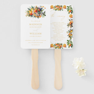 Elegantes Summer Orange Fruit Wedding Programm Fächer