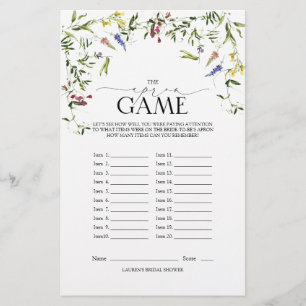Elegantes Summer Wildblume Brautparty Game