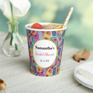 Elegantes Summer Wildblume Floral Brautparty Pappbecher