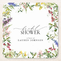 Elegantes Summer Wildblume Watercolor Brautparty