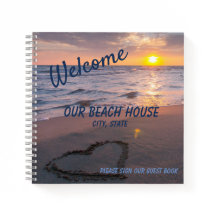 Elegantes Sunset Beach Gästebuch Spiral Notebook