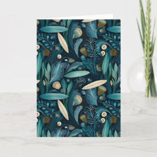 Elegantes Surfbrett und Seetang-Strand-Geschenkpap Karte