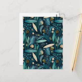 Elegantes Surfbrett und Seetang-Strand-Geschenkpap Postkarte