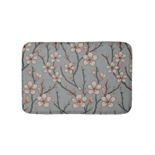 Elegantes süß rosa Blume Blossom Kirschmuster Badematte