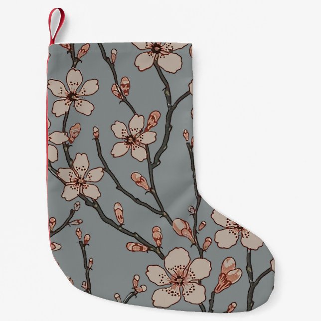 Elegantes süß rosa Blume Blossom Kirschmuster Kleiner Weihnachtsstrumpf (Vorderseite)