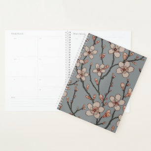 Elegantes süß rosa Blume Blossom Kirschmuster Planer