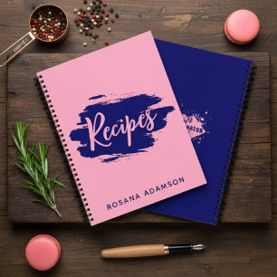 Elegantes, süßes Rezeptjournal (Pink & Indigo Blau Notizbuch