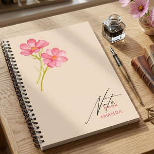 Elegantes süßes trendiges Blumen Notizbuch