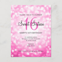 Elegantes Sweet 16 Geburtstag Pink Glitzer Lights