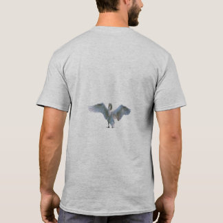 Elegantes T-Shirt mit fliegendem Schwan auf dem Rü