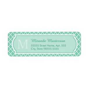 Elegantes tadelloses grünes Quatrefoil Monogramm